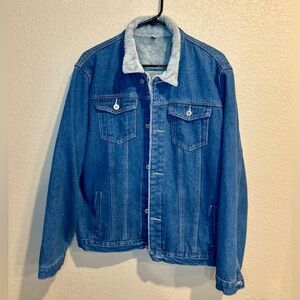Oversized Blue Denim Jacket with Soft Lining XL